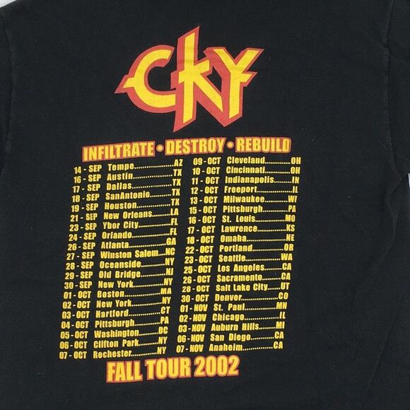 Vintage 2002 CKY Infiltrate Destroy Rebuild Fall Tour T Shirt Size S - Picture 4 of 4